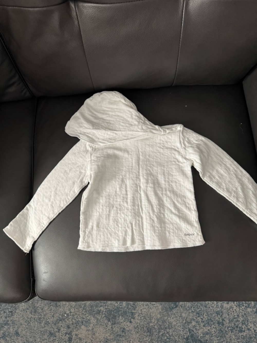 DKNY White Kids Hooded Long-Sleeve Top 3T Vintage Toddler Top